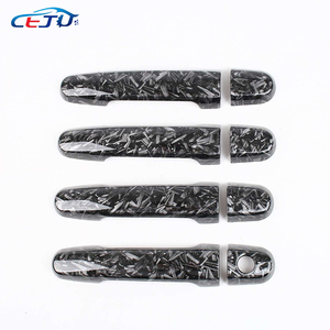 4 pièces de protections pour poignées de portières et autocollants de protection de coupelle de poignée extérieure, aspect fibre de carbone, pour Toyota Vios 2014 - Product Image 4