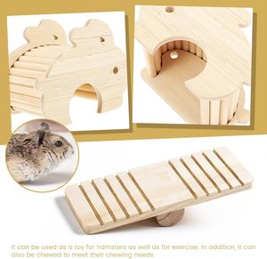 Escondite para Cobayas, Escondite de Madera para Hámster, Casa de Madera Natural para Hámster, Refugio de Madera Maciza para Mascotas Pequeñas - Product Image 4