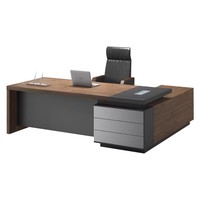 Conjunto de Muebles de Oficina Ejecutiva de Lujo Moderno, Escritorios de Computadora, Mesa de Computadora en Forma de L para Director o Jefe, Personalización de Muebles