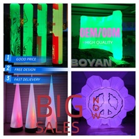 Éclairage LED de scène géante Fleur de lys gonflable décorative pour suspension au plafond