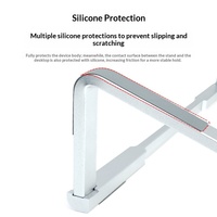 Alüminyum Alaşımlı Dizüstü Bilgisayar Standı Katlanabilir Taşınabilir Dizüstü Bilgisayar Tutucu Ergonomik Masaüstü Soğutma Rafı 26x7.5x0.65cm Fabrika Toptan Satış