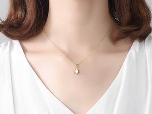 Collier pendentif fleur ovale en opale bleue vintage tendance pour femmes, fiançailles et mariage, argent sterling S925, bijoux fins - Product Image 2