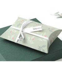 Boîte à oreiller en papier d'emballage de luxe personnalisée avec impression de logo, logo personnalisé, taille personnalisée pour les cosmétiques