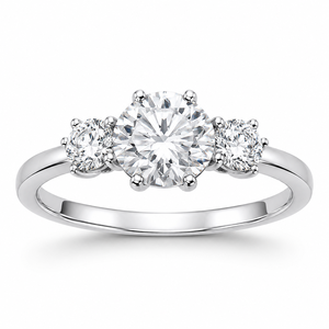 Anello con Tre Pietre, Design Classico, Anello da Dito per Donne - Product Image 1