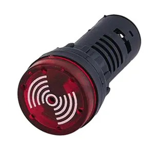 Hot Sale High Quality Red LED Dia 22mm Buzzer Illuminated Plastic Indicator Light Buzzer Advanced Electronic