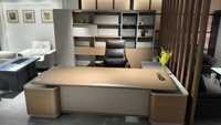Bureau de direction moderne en bois de luxe en forme de L Niveau E0 Nouveau bureau Mobilier Directeur Design Bureau du PDG Patron
