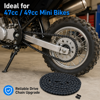 Cadena de transmisión T8F de 116 eslabones para motores de 2 tiempos de 43cc, 47cc, 49cc, 50cc, SSR SX50, Coolster, ATV, SYX, Moto, Holeshot, X-Pro, Mini Chopper, Pocket Bike