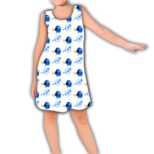 Robe sans manches en soie de lait pour filles, imprimée, OEM ODM, personnalisée, avec volants, robe débardeur pour enfants, imprimé intégral, robe décontractée pour enfants, vente en gros - Product Image 3