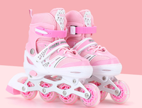 Nouveaux patins à roulettes ajustables pour enfants, ensemble complet, patins colorés