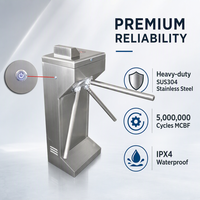 Portillon compact en acier inoxydable 304 avec moteur sans balais pour systèmes d'accès de bureau