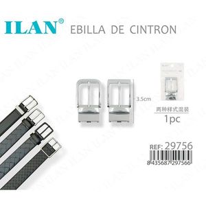 Hebilla de cinturón ILAN de 3.5 cm, metal plateado, para reemplazo de cinturón de hombre - Product Image 3