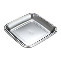 Plateau de service rectangulaire moderne en acier inoxydable doré, écologique et épaissi, pour dîner, camping, apéritifs et biscuits