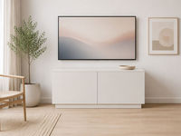 Meuble TV étroit et minimaliste pour salon, console multimédia pour petits espaces, armoire en contreplaqué mélaminé résistant à l'humidité