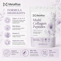 Poudre de peptides de collagène multi-sources à marque privée OEM, supplément protéiné beauté et nutrition, 2 lb (907 g)