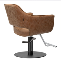 Chaise de salon vintage marron pour coiffeur, chaise de coiffure hydraulique réglable pour coiffeur, chaise de coupe de cheveux