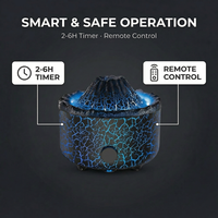 Humidifier Minyak Esensial Ultrasonik Mini USB LED Vulkanik Inovatif dengan Diffuser Aroma Api Kapasitas Besar untuk Hotel & Mobil