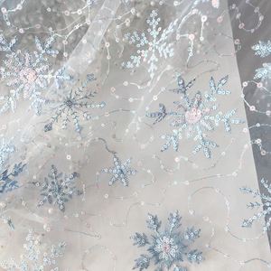 Đông lạnh nữ hoàng Elsa bông tuyết <span class=keywords><strong>sequin</strong></span> thêu vải tuyn vải cho tutus - Product Image 3