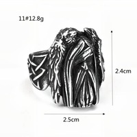 Perhiasan Pria Gaya Biker Anti Karat dari Baja Tahan Karat 316L dengan Desain Viking Celtic Odin Crow yang Dipersonalisasi, Grosir