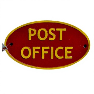 Plaque de bureau de poste Plaque murale de forme ovale en tôle de qualité supérieure Article décoratif Plaque personnalisée de forme ovale Au meilleur prix - Product Image 1