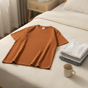 เสื้อยืดคอกลมพิมพ์ลายวินเทจสำหรับผู้ชาย รุ่น AG280g ผ้าฝ้ายแท้ สีพื้น แขนสั้น ทรงหลวม ระบายอากาศได้ดี - Product Image 3