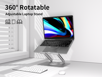 Support d'ordinateur portable en alliage d'aluminium rotatif à 360°, pliable, portable et réglable, pour ordinateurs portables et tablettes de 14 à 17,3 pouces - Vente en gros usine