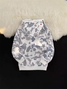 Sweat-shirt à capuche zippé Bapees Camouflage Requin 2026 de haute qualité 100 % coton, unisexe, pour hommes et femmes, style streetwear - Product Image 6