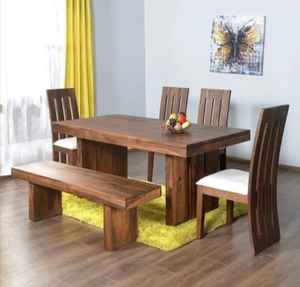 Modern Brown Solid Wood Dining <b>Table</b> Traditional Design for Home Outdoor & Hotel Wholesale Price Furniture - Product Image 1