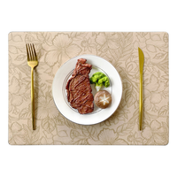 Set de table en PVC imitation cuir, résistant à la chaleur, antidérapant, imperméable, facile à nettoyer, réutilisable, accessoire de cuisine moderne et décoratif
