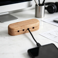 Organisateur de câbles magnétique portable en bois massif, clip pour câbles USB de bureau, adapté pour la maison, le bureau, les câbles de charge de téléphone portable