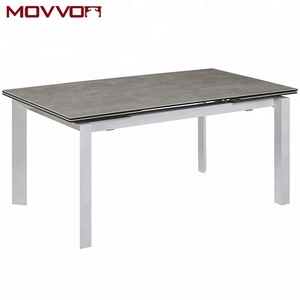Tavolo da pranzo in vetro allungabile in stile moderno nuovo modello di Design con tavolino in metallo di grandi <span class=keywords><strong>dimensioni</strong></span> per ufficio o uso domestico - Product Image 2