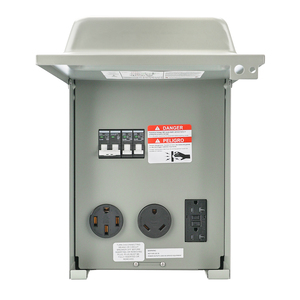 Panel de toma de corriente temporal, receptáculo eléctrico RV de 20 30 y 50 amperios con interruptor, caja resistente a la intemperie precableada sin medir - Product Image 5