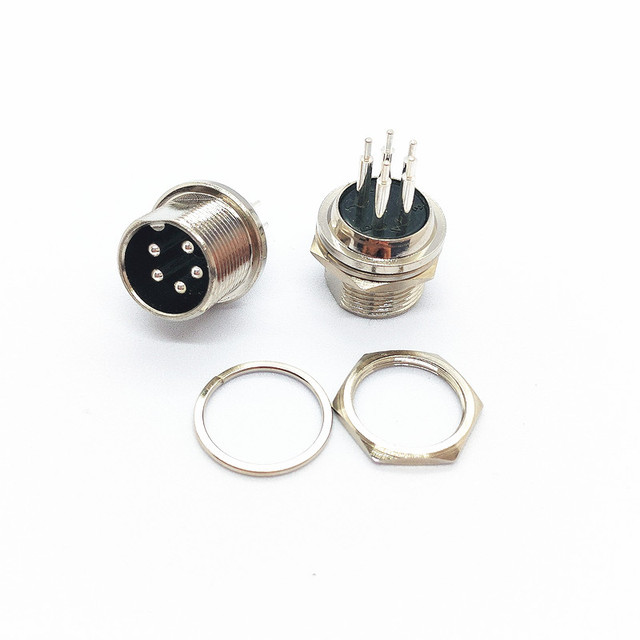 GX16 Twist-Lock Aerospace Power Aviation Connector 5Pin PCB Male Zinc Alloy Shell Industrial Circular Connector