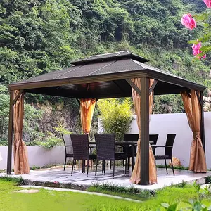 Vervaardigen Metalen Tent Zonwering Buiten Tuinhuisjes Tuin Pergola Patio Cover Paviljoen Dak Geventileerd Tuinhuisje