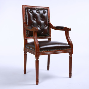 Chaise de salle à manger à dossier classique en bois, style moderne et doux, avec accoudoirs, disponible en noir, rose et blanc - Product Image 1