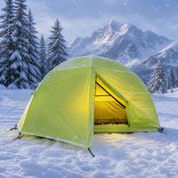 Tente de camping d'extérieur quatre saisons personnalisée, légère, portable, pliable, tente de randonnée imperméable en nylon double couche de haute qualité