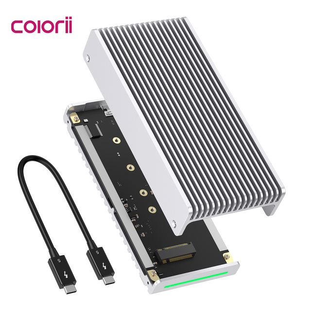 Thunderbolt 5 M.2 NVMe SSD Enclosure 80Gbps PCIe Gen5/Gen4 2230-2280 Aluminum External Drive Case Fanless Passive Cooling 8TB