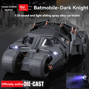 Batmobile Tumbler, El Caballero Oscuro, Auto de Metal Fundido a Presión, Escala 1:24, Modelo Coleccionable, Diseño de Armadura Detallada, 208 cm, Luces y Música - Product Image 5