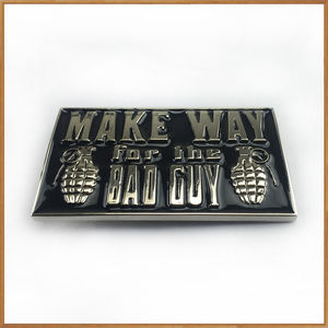 Boucle <span class=keywords><strong>de</strong></span> ceinture rétro rectangulaire en alliage <span class=keywords><strong>de</strong></span> <span class=keywords><strong>zinc</strong></span> avec grenade à main pour ceinture - Product Image 3