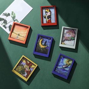 Imán de nevera de madera personalizado de tres capas con pinturas famosas del mundo en 3D, regalo promocional de recuerdo - Product Image 1