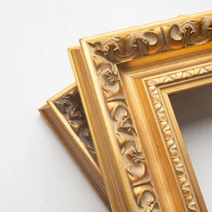 Manufacturers Wholesale Ornate Classical Gold Solid Wood Painting Frame Moulding for Art Gallery