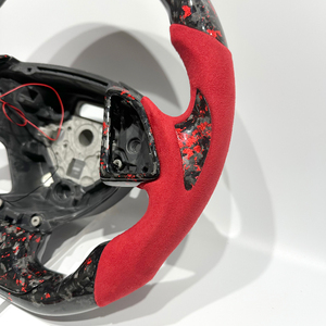 Volant de direction en cuir perforé noir personnalisé, vente chaude en usine, en fibre de carbone pour Chevrolet <span class=keywords><strong>Corvette</strong></span> C7 - Product Image 2