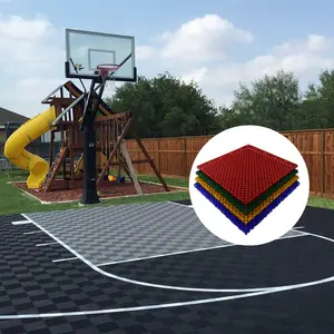 Matras Lantai Berkemah Taman Bermain Halaman Belakang Fooring untuk Anak-anak Bahan Daur Ulang Lembut PP Lapangan Basket Luar Ruangan