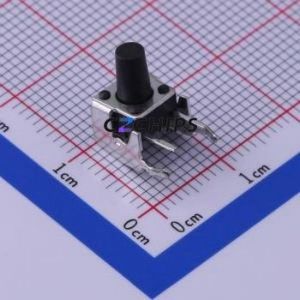 TS-1002N-09026 Tactile Switch Through hole,6x7.5mm Switch Single Pole Single Throw Round Button Right Angle Insert 7.5mm - Product Image 1