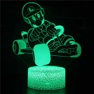 Luz nocturna 3D <span class=keywords><strong>Super</strong></span> <span class=keywords><strong>Mario</strong></span> Series LED de 7 colores con control táctil Base de grietas Acrílico Festival creativo Regalo - Product Image 6