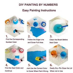 ชุดภาพวาดสีน้ำมันบนผืนผ้าใบโดยตัวเลขเป็นสีปลาสีแดงและสีเหลืองอันเป็นมงคลตามจำนวนชุดบนผืนผ้าใบสำหรับผู้เริ่มต้นด้วยมือ - Product Image 6