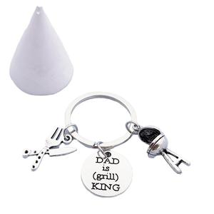 Accesorios de Moda DIY para Barbacoa, Cuchillo y Tenedor, Llavero de Barbacoa con la Frase 'DAD Is (grill) KING' - Product Image 2