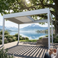Pergola motorisée en aluminium robuste Sweet Home avec toit à lames rétractables, résistante aux intempéries, pour patio, jardin, cour arrière
