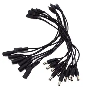 2464-18AWG 30CM Adaptador de carga macho y hembra 5,5 2,1 2,5 MM 5,5 MM 2,1 MM 2,5 MM Cable de alimentación de enchufe de CC, Conector de cable de CC