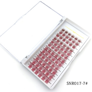 Bán Buôn 3D Fluffy Mắt Lash Cụm Không Có Logo Nhãn Hiệu Riêng DIY Màu Cụm Lông Mi Tùy Chỉnh Neon Lash Cụm - Product Image 2