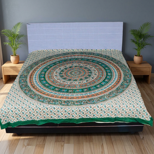 Wholesale Modern 100% Cotton Eco-friendly 300tc Comforter Set Bedding Double Jaipuri Checkered Floral Print Quilt Factory Direct - Product Image 2